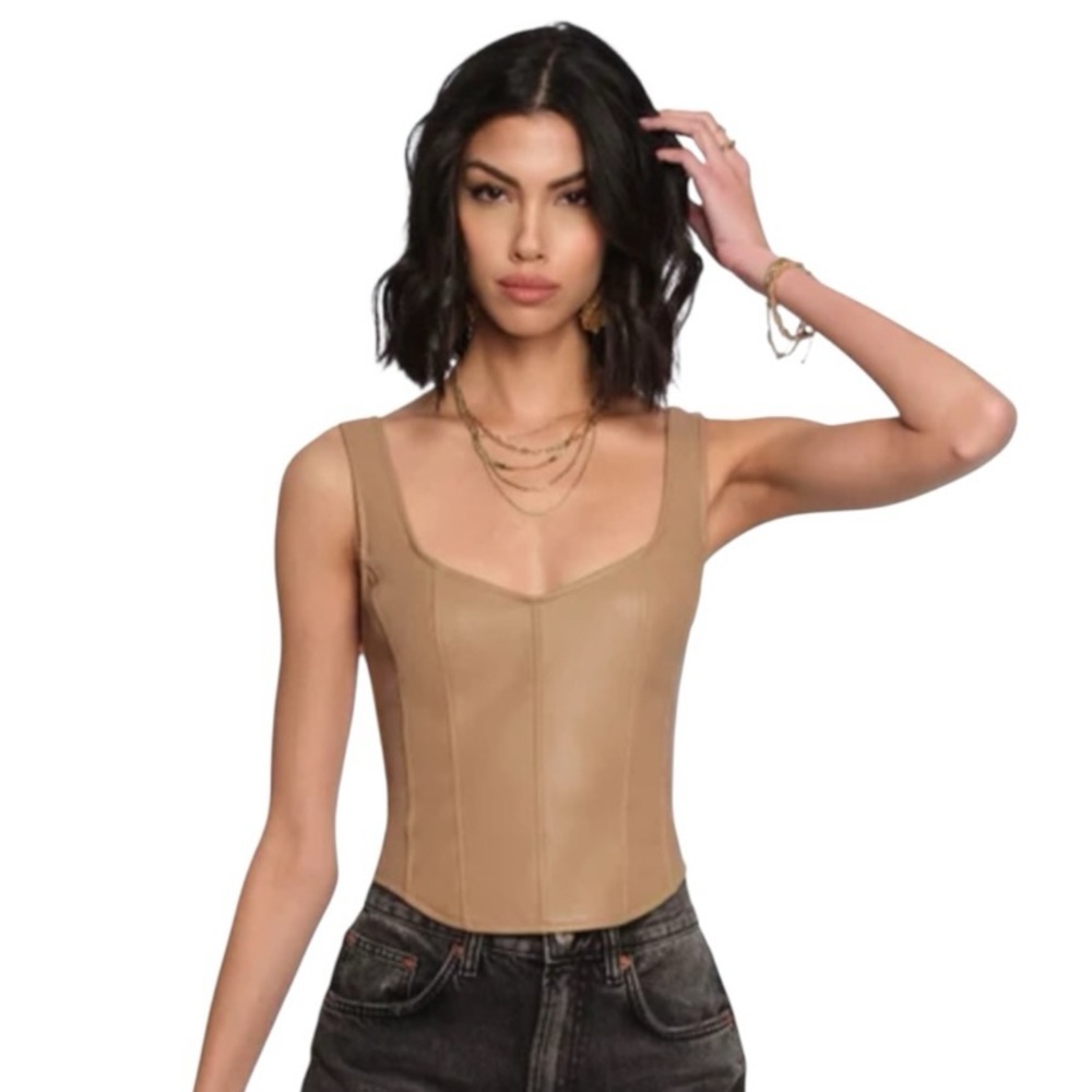 Abercrombie & Fitch Vegan Leather Corset Top